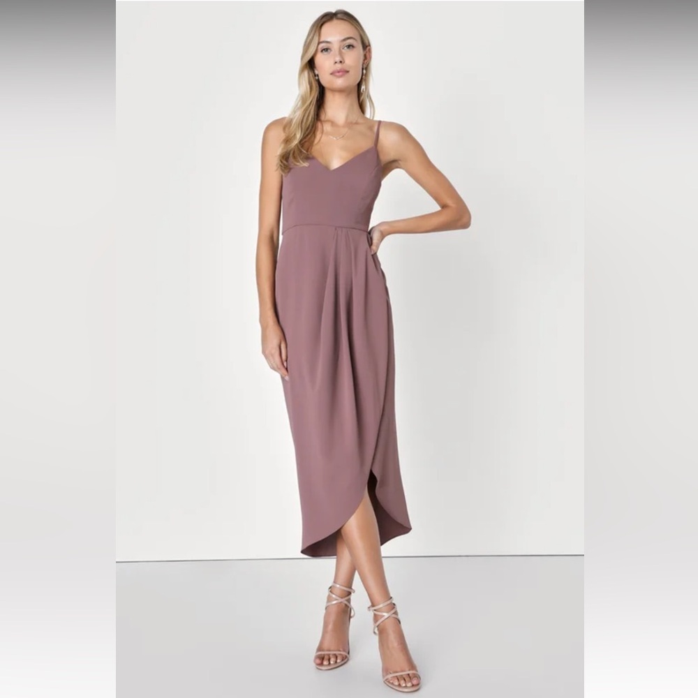 Lulus Reinette Mauve Purple Midi Dress